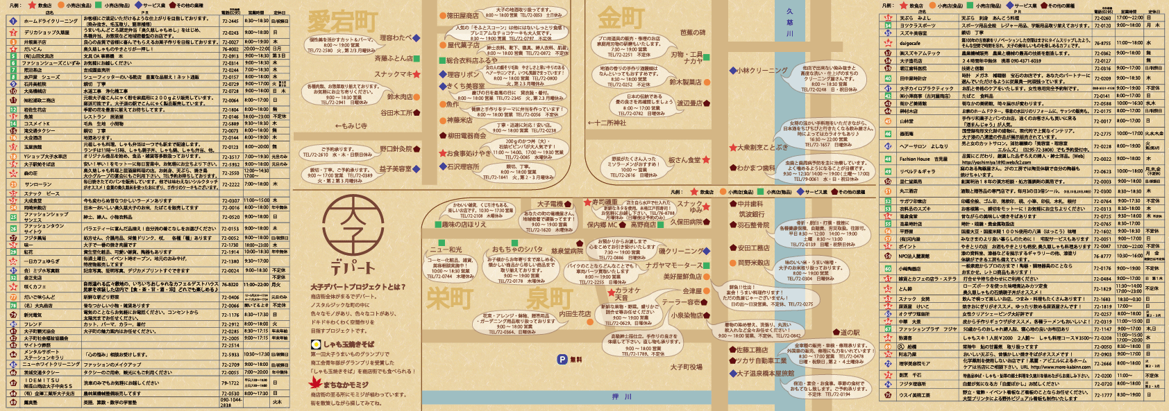 茨城・県北 奥久慈大子町 中心市街地レトロ商店街=大子デパート ノスタルジックマップ裏