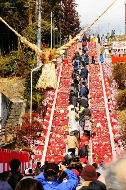 大子町 百段階段でひなまつり