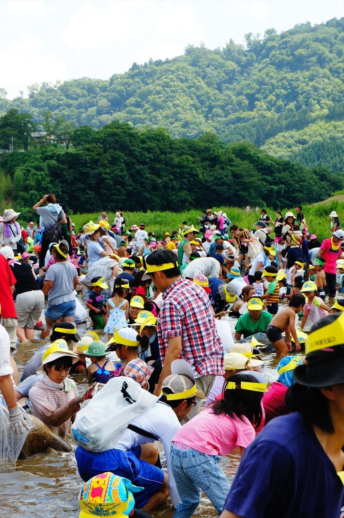 奥久慈大子　鮎のつかみ取り大会